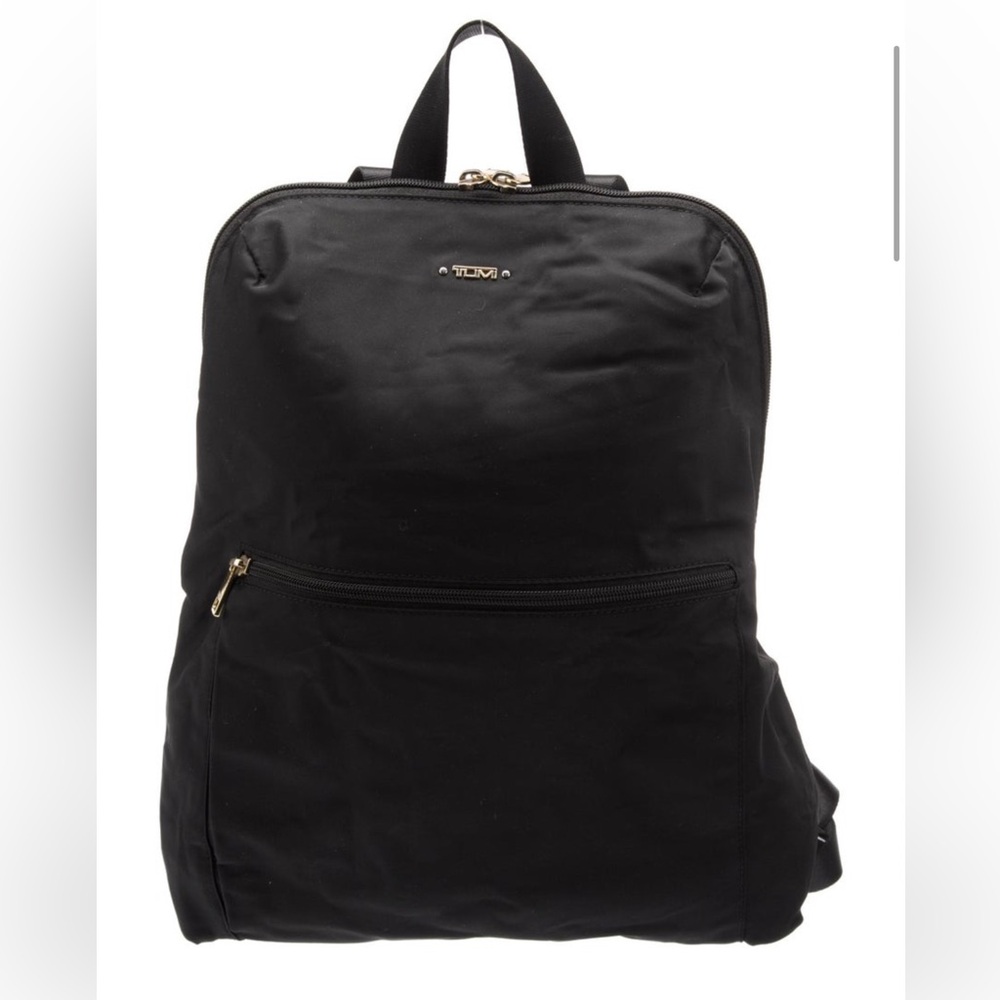 Tumi Black Nylon Backpack with Front Zip Pocket